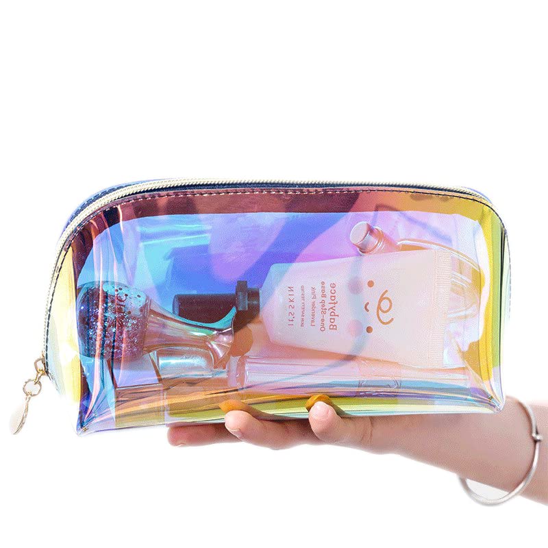 MAYCREATE Cosmetic Bag Zipper Makeup Pouch TPU, Semi-Transparent Holographic Travel Toiletry Bag Makeup Organizer Bag Cosmetic Storage Bag, Multi-Use Pencil Pouch for Girls MAYCREATE Cosmetic Bag Zipper Makeup Pouch TPU, Semi-Transparent Holographic Travel Toiletry Bag Makeup Organizer Bag Cosmetic Storage Bag, Multi-Use Pencil Pouch for Girls